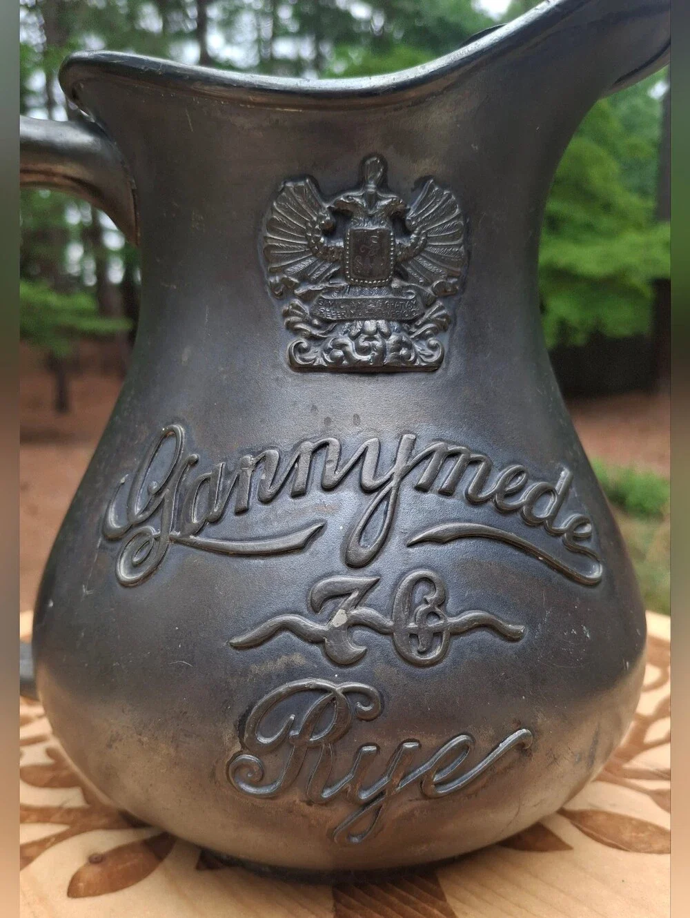 1920's Pre-Prohabition Gannymede 76 Rye Silverplated Advertising Pitcher